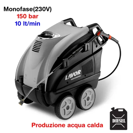 Lavor HLR 1510 LP - Idropulitrice professionale ad acqua calda (150 Bar - 10 lt/min) con bruciatore a gasolio