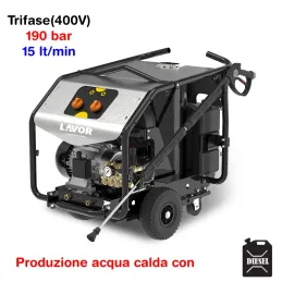 Lavor HMR 2015 LP - Idropulitrice professionale ad acqua calda (190 Bar - 15 lt/min) con bruciatore a gasolio