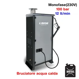 Lavor HHPV 1212 LP - Idropulitrice professionale ad acqua calda (100 Bar - 12 lt/min) a stazione fissa con bruciatore a ga