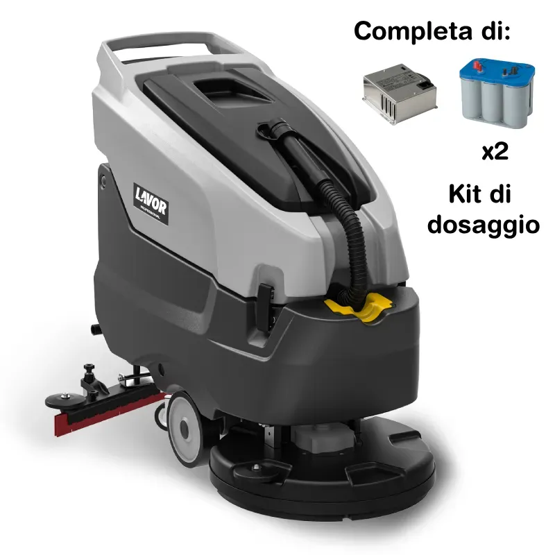 Lavor Moving 55BT - Lavasciuga pavimenti batteria 24V trazionata, pista di pulizia 55 cm (batterie e caricabatteria incluso) Lavor Moving 55BT - Lavasciuga pavimenti batteria 24V trazionata, pista di pulizia 55 cm (batterie e caricabatteria incluso)