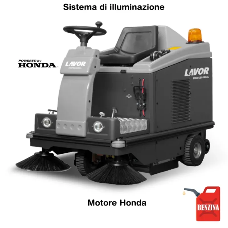 Lavor SWL R 1000 ST Light - Spazzatrice uomo a bordo per superfici sino a 7.700 m²/h (trazionata a benzina) Lavor SWL R 1000 ST Light - Spazzatrice uomo a bordo per superfici sino a 7.700 m²/h (trazionata a benzina)