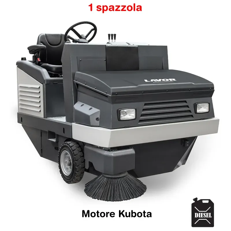 Lavor SWL R 1300 DT Bin Up 1 spazzola - Spazzatrice uomo a bordo per superfici sino a 19.200 m²/h (trazionata diesel)