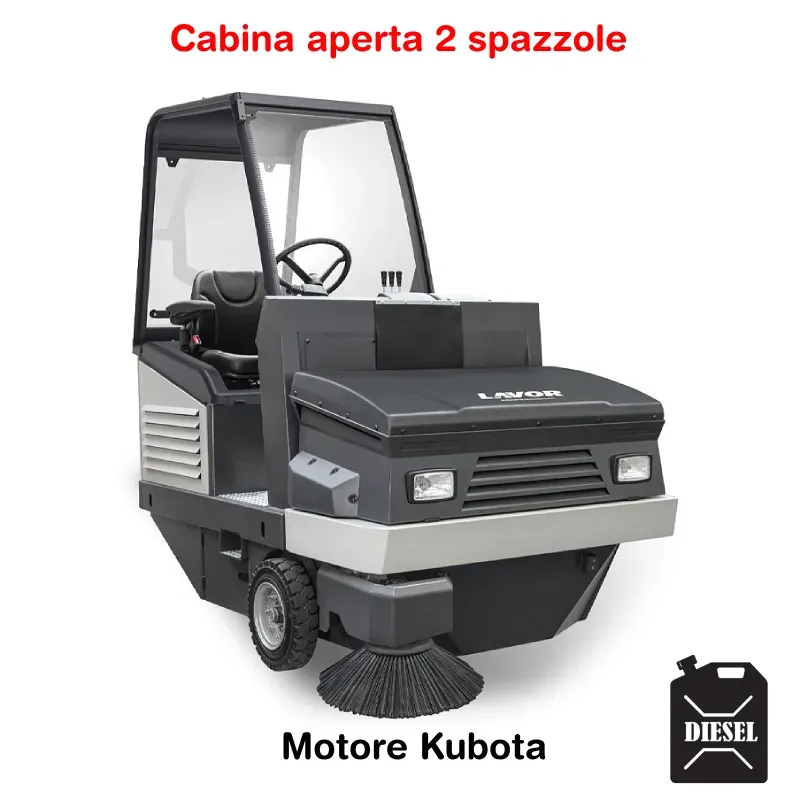 Lavor SWL R 1300 DT Bin Up T 2 spazzole - Spazzatrice uomo a bordo per superfici sino a 19.200 m²/h(trazionata diesel) Lavor SWL R 1300 DT Bin Up T 2 spazzole - Spazzatrice uomo a bordo per superfici sino a 19.200 m²/h(trazionata diesel)