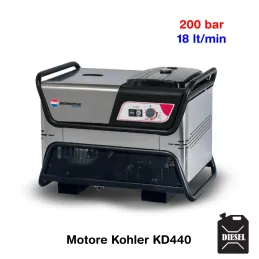BM2 Comby 200/18D - Idropulitrice professionale a scoppio ad acqua calda (200 Bar - 18 lt/min) con bruciatore a gasolio