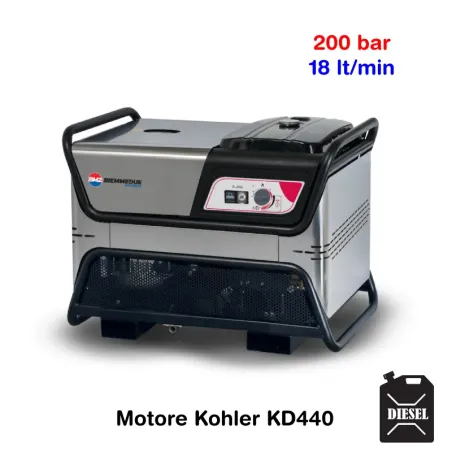 BM2 Comby 200/18D - Idropulitrice professionale a scoppio ad acqua calda (200 Bar - 18 lt/min) con bruciatore a gasolio