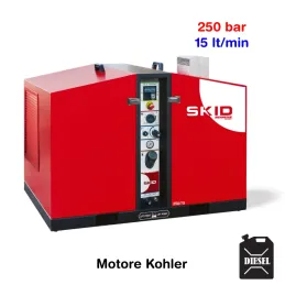 BM2 Skid 250/15 - Idropulitrice professionale a scoppio ad acqua calda (250 Bar - 15 lt/min) con bruciatore a gasolio
