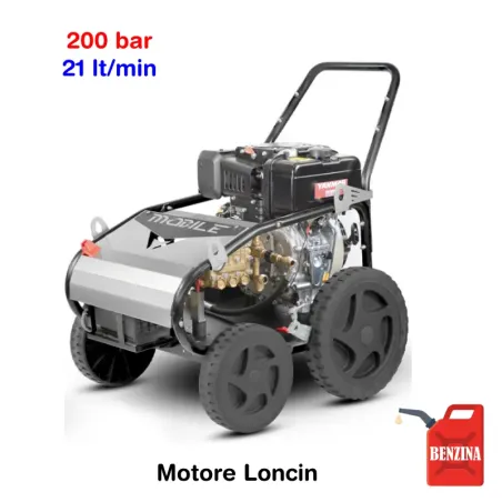 BM2 Mobile 200/21 L - Idropulitrice ad acqua fredda (200 Bar - 21 lt/min) con motore a scoppio (benzina)