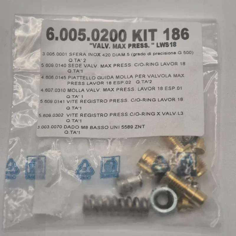 Kit 186 Revisione Lavor LW valvola sicurezza bypass idropulitrice