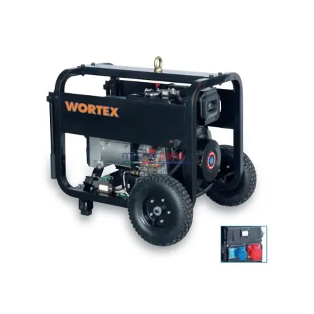 Wortex HWS 6500 3E ATS - Gruppo elettrogeno trifase/monofase (4,8 kW - 2,8 kW) con motore a scoppio (diesel)