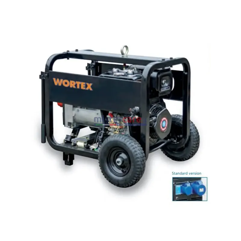 Wortex HWS 9000 3E AVR ATS - Gruppo elettrogeno trifase/monofase (6,8 kW - 3,2 kW) con motore diesel