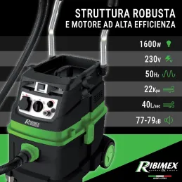 Ribimex Aspirix Serie Pro 40 IN CLASSE M Aspiratore solidi e liquidi professionale 40 L