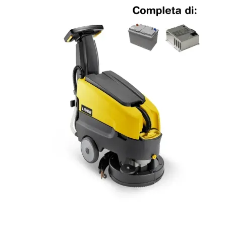 Lavor L1.5 36B - Lavasciuga pavimenti batteria 24V, pista di pulizia 36 cm (completa di caricabatteria e batterie)