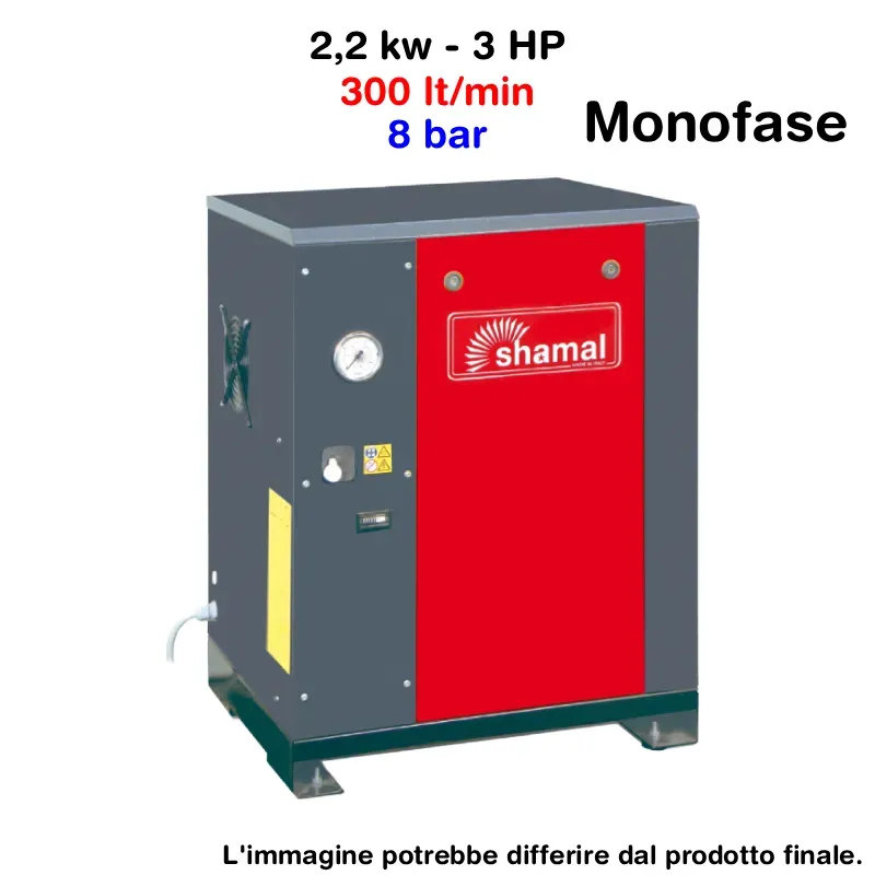Compressore Shamal GHIBLI SE 2.2-08 M Monofase 3 HP 8 Bar | Mistercare