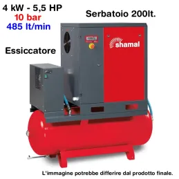 Compressore a vite Shamal GHIBLI 4.0-10-200 ES 4kW 10 bar con essiccatore