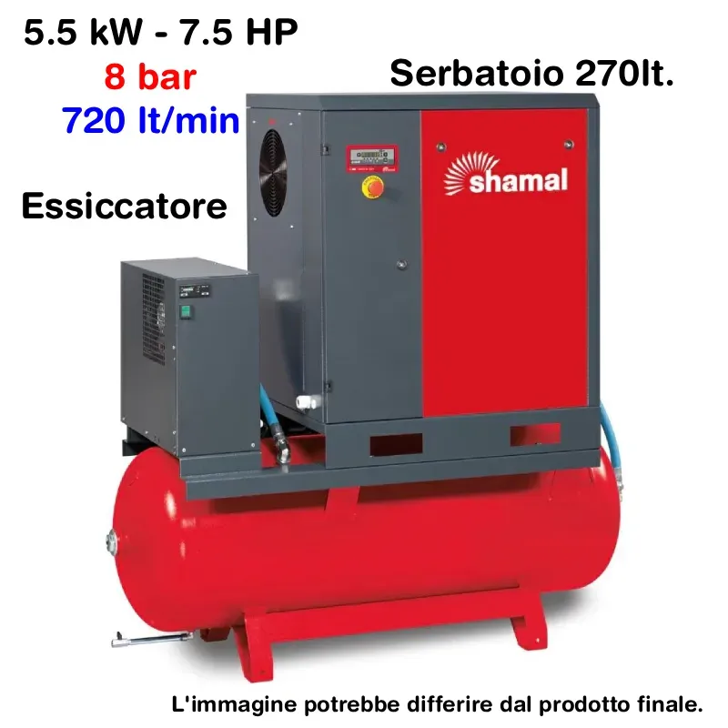Compressore a vite Shamal GHIBLI 5.5-08-270 ES 5,5 kW 8 Bar