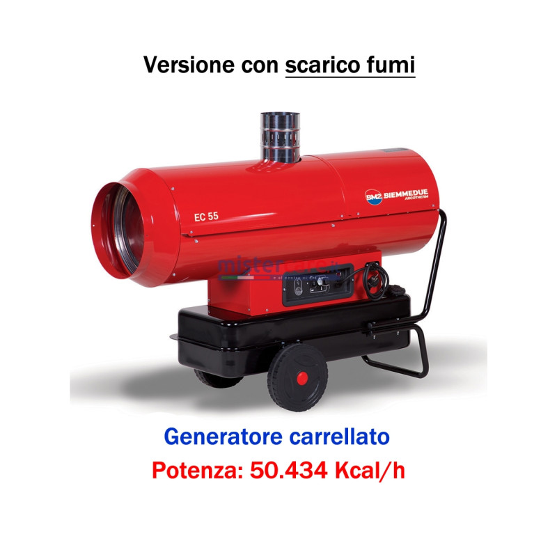 BM2 EC55 - Generatore d'aria calda a combustione indiretta (manuale) carrellato - 50.434 kcal/h