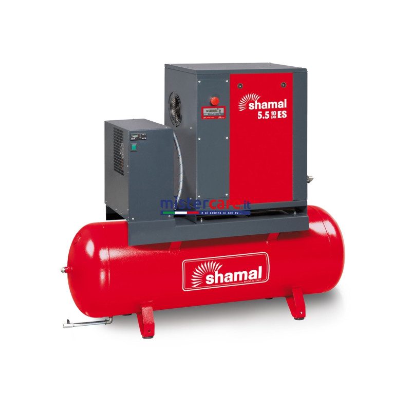 Shamal Ghibli 5.5 - 10 - 270 ES - Compressore a vite (su serbatoio con essiccatore) elettronico (5,5 kW - 7,5 Hp) - V91JO92SHA672