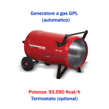 BM2 GP105A - Generatore d'aria calda a combustione diretta (Automatico) - 93.590 Kcal/H