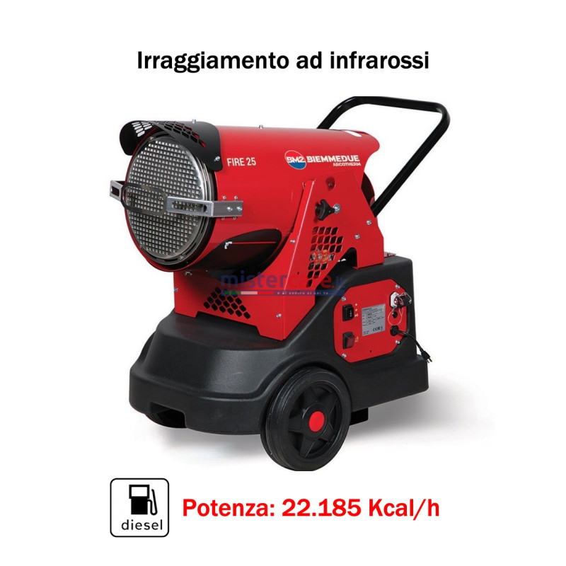 BM2 Fire 25 - Generatore d’aria calda ad infrarossi - 22.185 Kcal/H