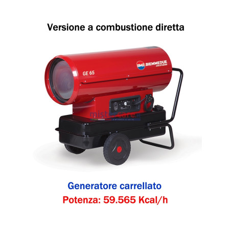 BM2 GE 65 - Generatore D'aria Calda A Combustione diretta (carrellato) - 59.565 Kcal/H