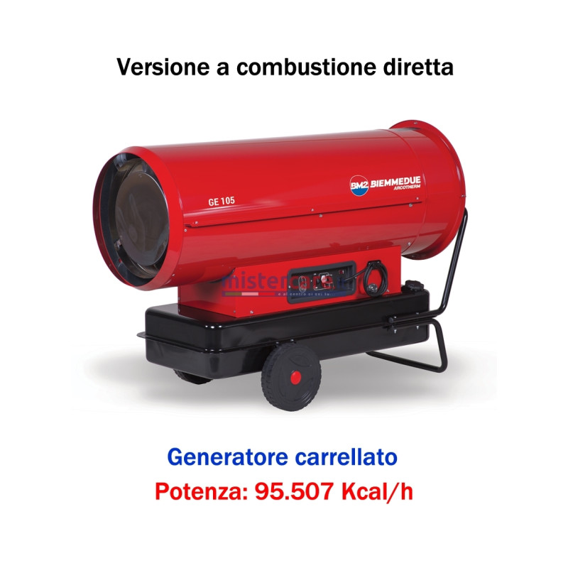 BM2 GE 105 - Generatore d'aria calda a combustione diretta (carrellato) - 95.507 Kcal/H