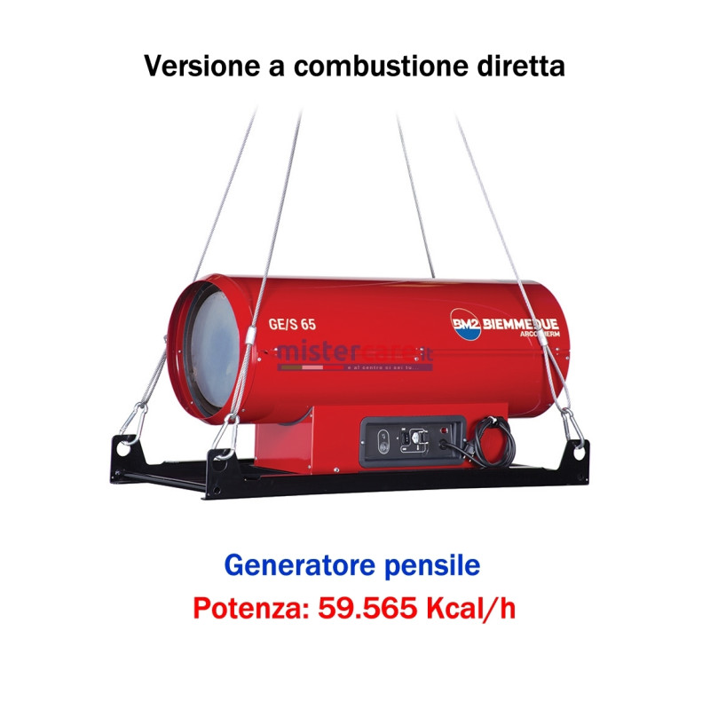 BM2 GE/S 65 - Generatore d'aria calda a combustione diretta (pensile) - 59.565 Kcal/H