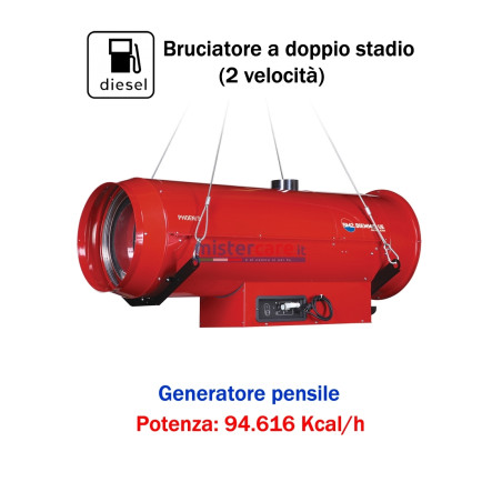 BM2 Phoen/S 110 - Generatore d'aria calda a gasolio a combustione indiretta (pensile) - 94.616 kcal/h