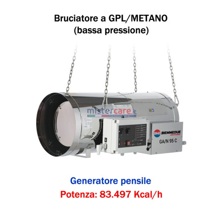 BM2 GA/N 95 C - Generatore d'aria calda (a GPL e metano) in bassa pressione a combustione diretta (pensile) - 83.497 kcal/h