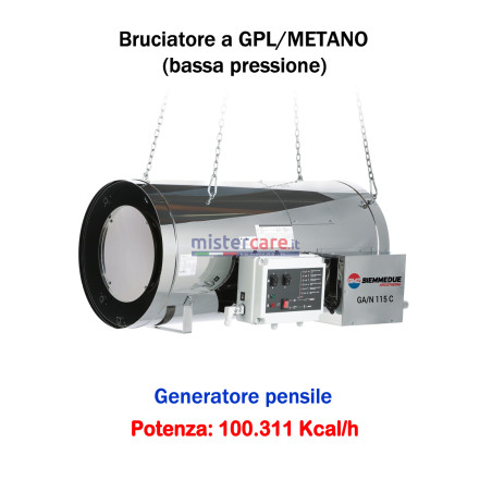 BM2 GA/N 115 C - Generatore d'aria calda (a GPL e metano) in bassa pressione a combustione diretta (pensile) - 100.311 kcal/h