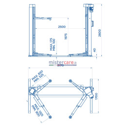 OMCN 199/T - Ponte sollevatore elettromeccanico a 2 colonne (2.800 Kg)