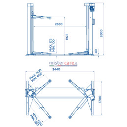 OMCN 199/Delta - Ponte sollevatore elettromeccanico a 2 colonne (3.500 Kg)