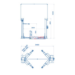 OMCN 199/R - Ponte sollevatore elettromeccanico a 2 colonne (5.500 Kg)