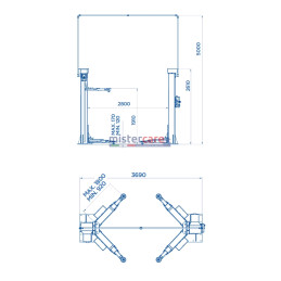 OMCN 199/RL - Ponte sollevatore elettromeccanico a 2 colonne (5.500 Kg)