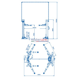 OMCN 199/RX - Ponte sollevatore elettromeccanico a 2 colonne (5.500 Kg)