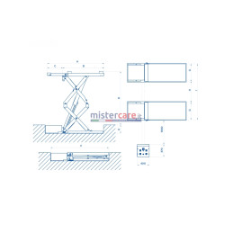 OMCN 705 - Ponte sollevatore elettroidraulico a doppia forbice/pantografo (3.500 Kg)