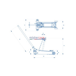 OMCN 112/D - Sollevatore idraulico a carrello (1.500 Kg) - Serie Corta