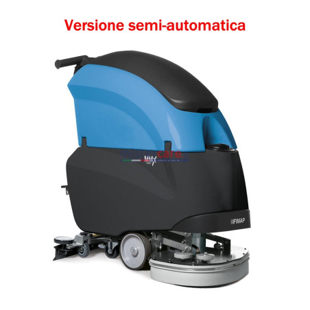 Fimap MMx52 B - Lavasciuga pavimenti (semi-automatica) a batteria con due spazzole da 25 cm - Completa di batteria e spazzole