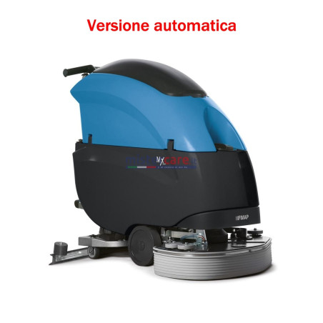 Fimap Mx65 BT - Lavasciuga pavimenti (automatica) a batteria con due spazzole da 34,5 cm - Completa di batteria e spazzole