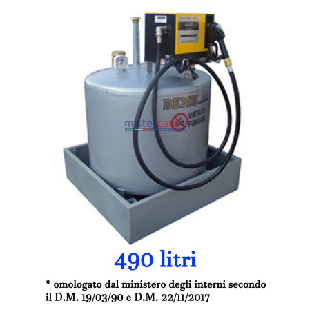 Demo - Serbatoio Per Gasolio (490 Litri) con sistema di erogazione CUBE 56 (220V)