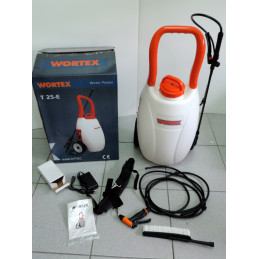 Wortex T25-E - Pompa irroratrice batteria 12V Serbatoio da 25 litri carrellata completa di batteria