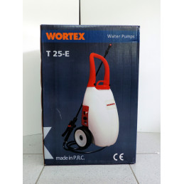 Wortex T25-E - Pompa irroratrice batteria 12V Serbatoio da 25 litri carrellata completa di batteria