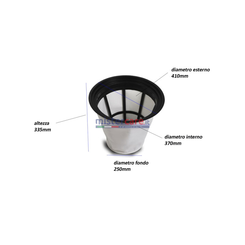 Soteco - Kit filtrante composto da filtro sacco con anello per aspiratore