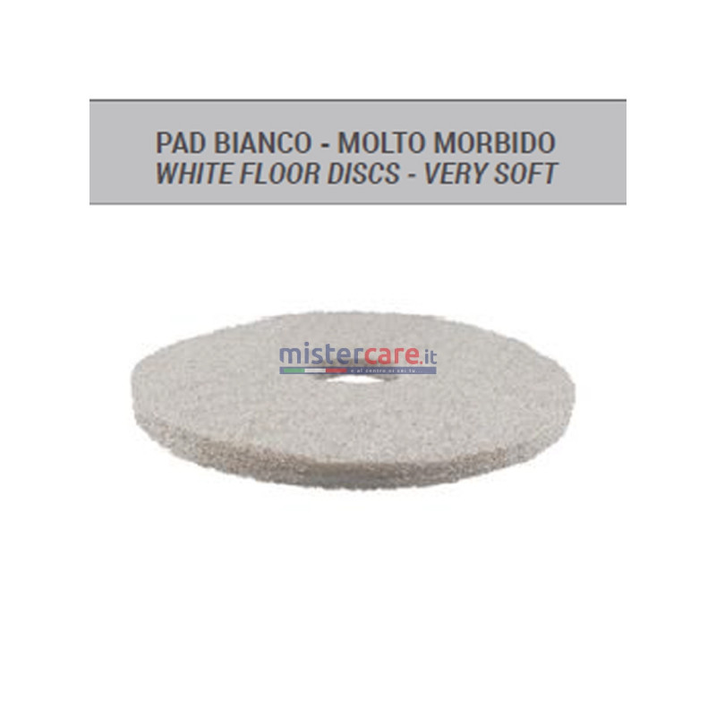 BM2 - Pad Bianco 17" (molto morbido) per lavasciuga pavimenti (5 pezzi)