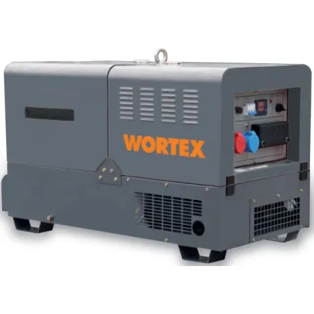 Wortex WS 12000 3E AVR - Gruppo elettrogeno TRIFASE (9,6 kW) AVR con motore a scoppio bicilindrico (diesel)